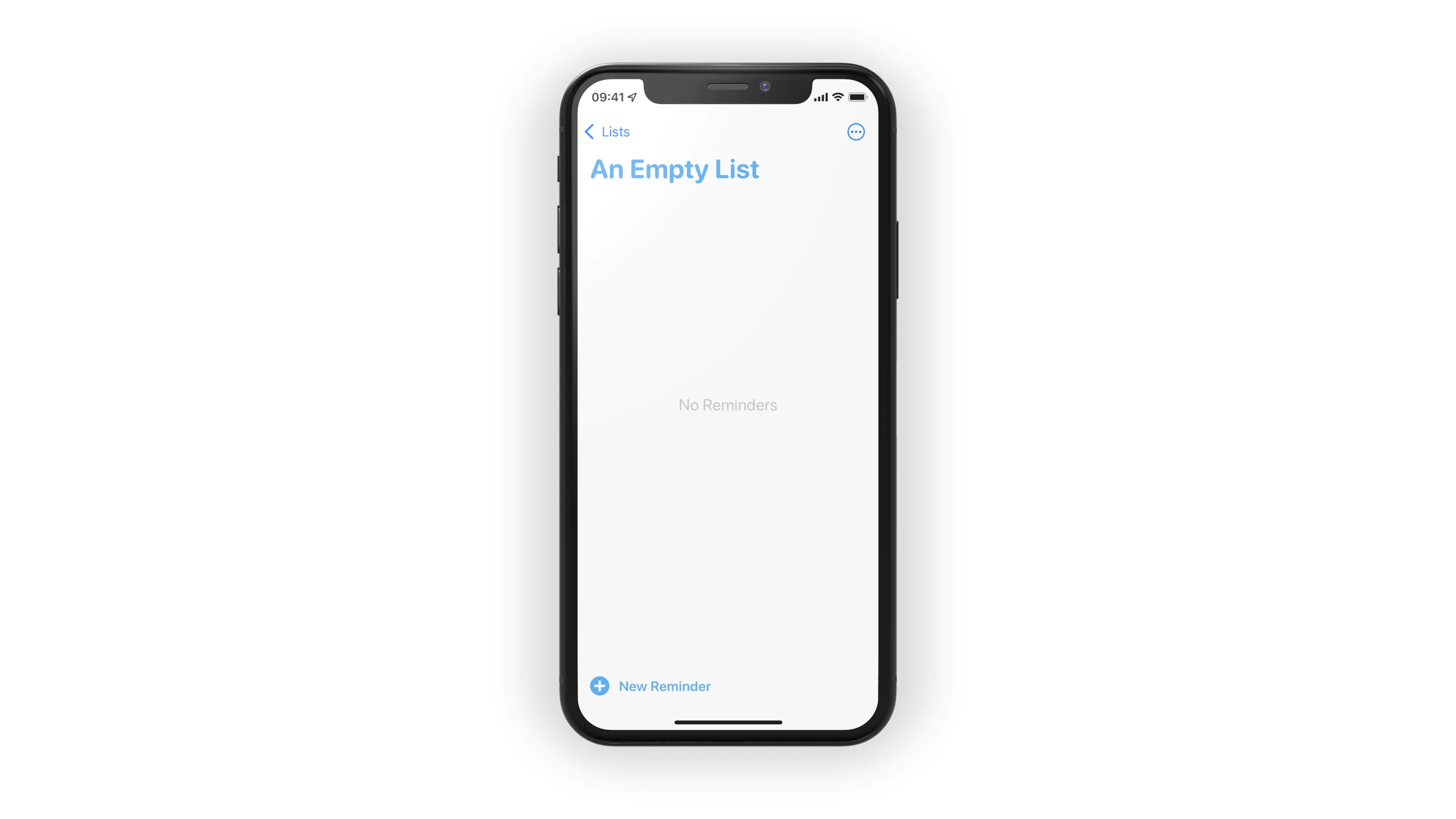 Empty State in Apple's Reminders App