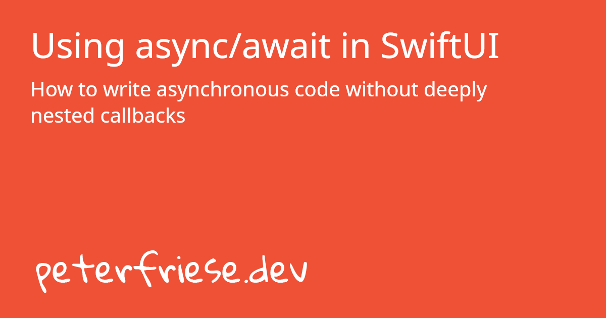 Using Async Await In SwiftUI